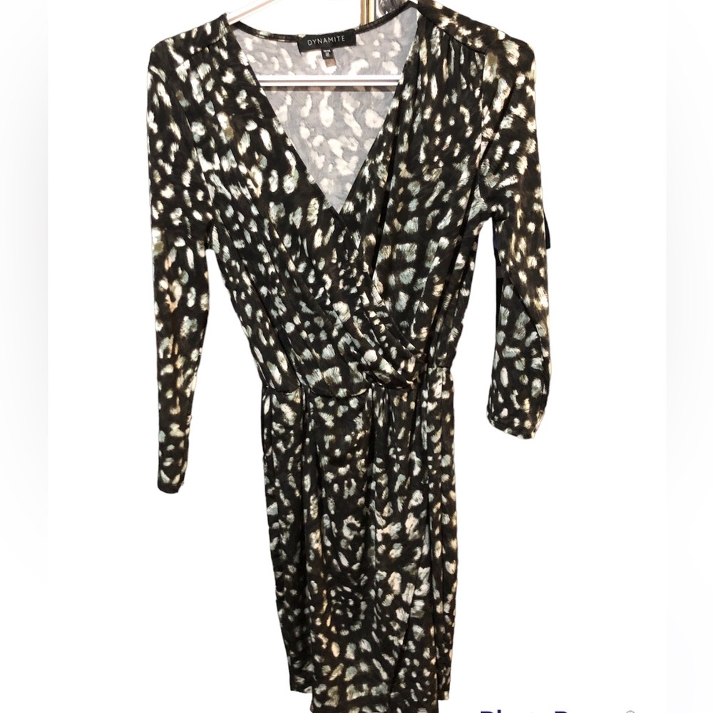 Dynamite Wrap Dress XS Leopard print